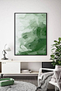 Green Abstract Print | Green Art | Green Painting | Large Art | Dark Green Art | Green Print | Modern | Dark Green Print | Contemporary Art  ---All Artwork is Printed on High Quality, 56 lb Premium Pro Matte Paper using Premium Quality Ink ---FREE Standar