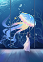遇见海底星空_晓晓符__插画师作品_涂鸦王国gracg.com