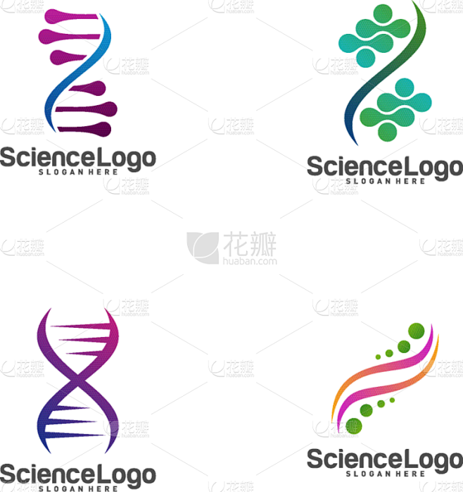 set dna logo design concept creative dna logo