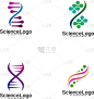 set dna logo design concept creative dna logo