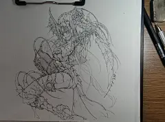 近期涂鸦草稿儿~（多图）-仔猫一丁_涂鸦,人物,古风,线稿,手绘_涂鸦王国插画