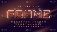 字母,全息图,矢量,字体,信函,英语,休闲游戏,运动,技术,复古风格
