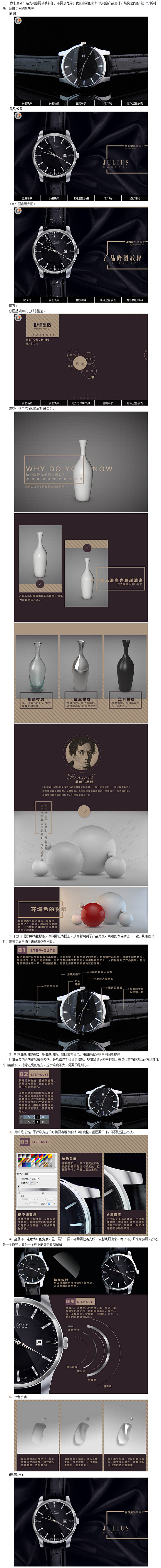 Photoshop精修金属手表产品图