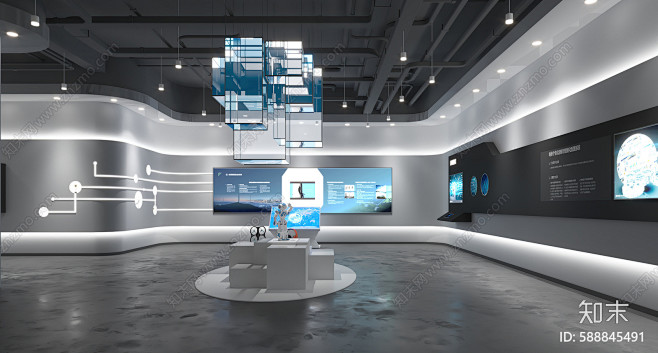 现代科技展厅3D模型下载【ID:5888...