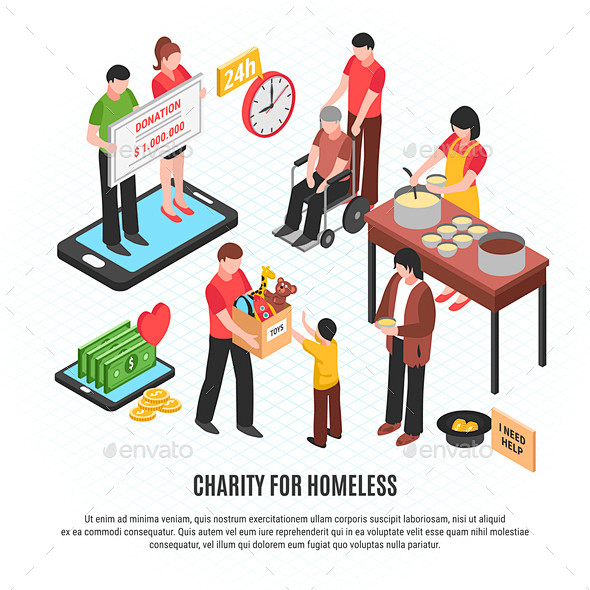 慈善机构为无家可归的设计理念——杂项矢量...