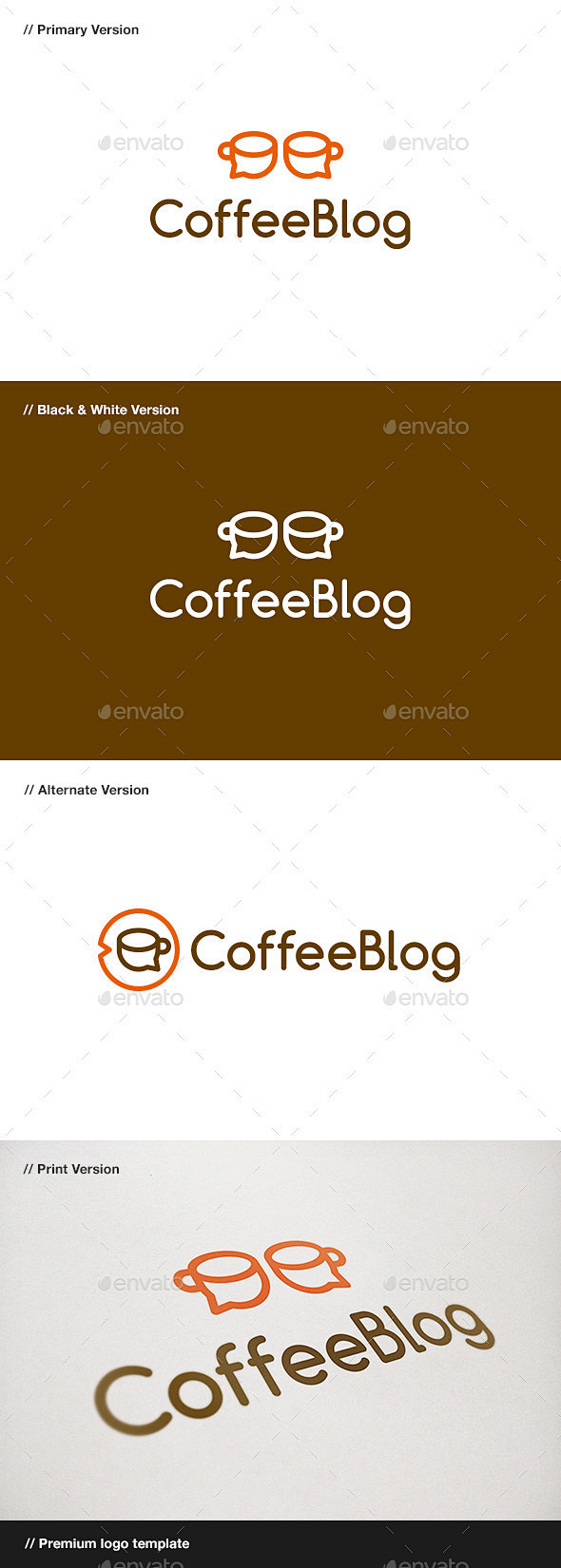咖啡博客标志——食品标志模板Coffee...
