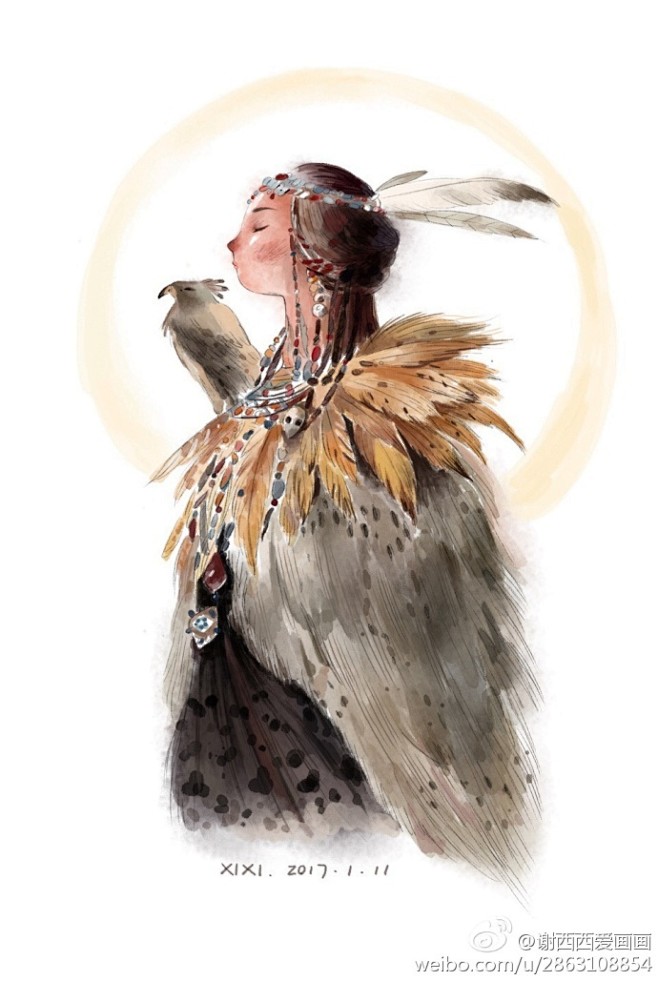 数码水彩练习-临#小新儿童插画##每天一...