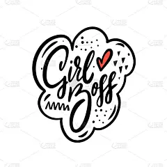 女老板亲手画了黑色的彩色字母短语。动机的文本。书法矢量插图。