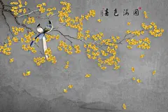 新中式花鸟背景墙图库 高清背景墙图片素材 瓷砖陶瓷壁纸喷绘打印-淘宝网