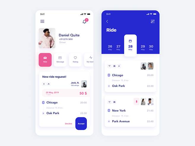Ride app. online sea...