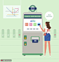 自助购票取票一体机地铁票智能应用插画电商金融素材下载-优图网-UPPSD