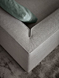 Details we like / Couch / Fabric / Gray / Corner stitch / Sofa / at leManoosh: 