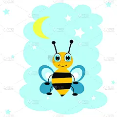 绘画插图,可爱的,儿童房,装饰物,蜜蜂