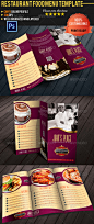 Tri-fold Restaurant Food Menu Template 03 - Food Menus Print Templates