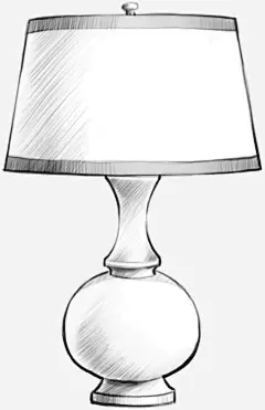 创意手绘素描台灯免抠素材 创意素材 png素材