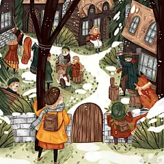 绘本插画超话 复古的森系风格，非常精致的纹理塑造。works by Kaja K.
#儿童插画# #绘本# ​​​​