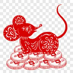 手绘剪纸老鼠图案素材节日元素PNG图片 来自PNG搜索网 pngss.com 免费免扣png素材下载！