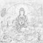 法海寺壁画水月观音图

法海寺水月观音图位于正殿佛像背后，坐南向北，画面宽高俱4.5米。绘有观音、韦驮、童子等，是临摹学习与鉴赏的珍贵资料。

水月观音是汉传佛教三十三种观音菩萨形象中的一种，顾名思义，表现的是观音作观水中月影状，因其独特的神韵和深远的宗教隐喻，深受信徒的喜爱，是寺院和信徒供奉的观音塑画像里最常见的形象。