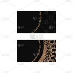 黑色名片与复古棕色装饰您的业务。