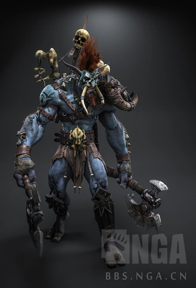自信的巨魔从不驼背！俄国玩家制作巨魔战士3D模型 - 178游戏网-花瓣网