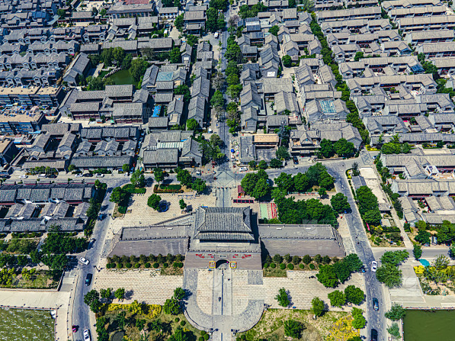 山东聊城市东昌古城航拍图