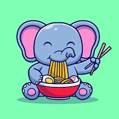 可爱的卡通大象插画矢量图设计素材