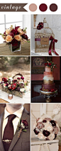 vintage wedding ideas in burgundy color for 2017 #ad