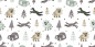 Cute baby zoo animal seamless pattern