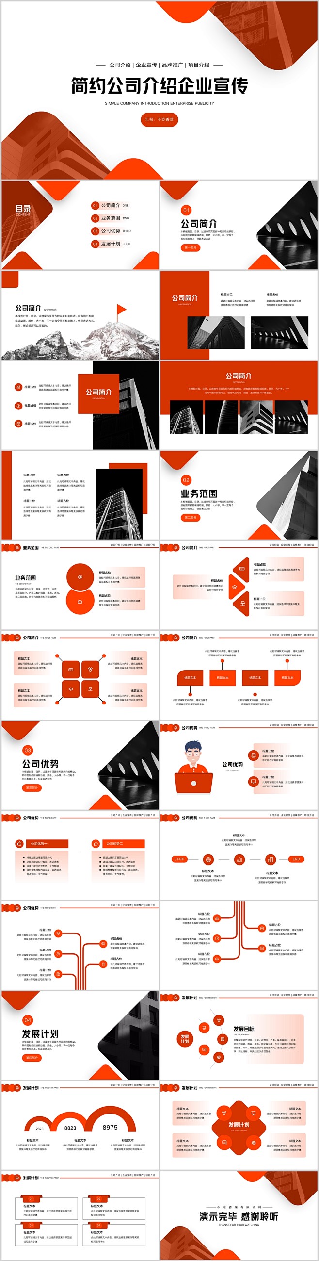 红色简约公司介绍企业宣传品牌PPT-志设...