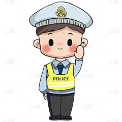 手绘-交通元素交警指挥手势贴纸9