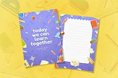 Flat design back to school card template set