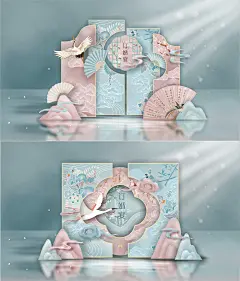 粉蓝订婚宴美陈-源文件
