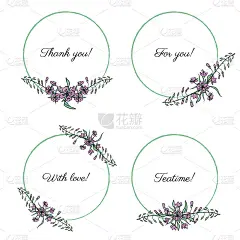 柳草，沙芥，杂草，玫瑰bay手绘矢量圆框，花环，图形花收集花束贺卡，邀请，包装茶，化妆品，花店