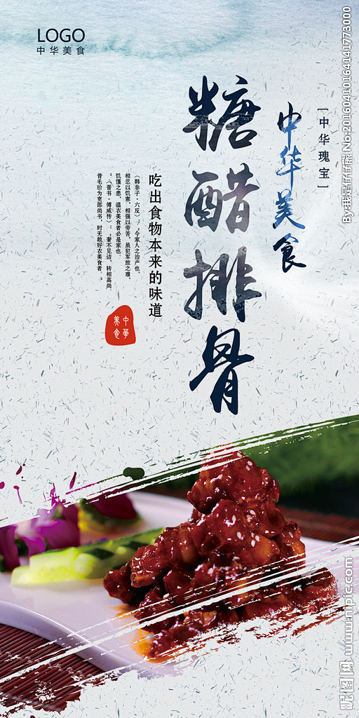糖醋排骨 糖醋排骨挂图 糖醋排骨展板 糖...