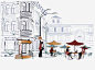 街头咖啡厅高清素材 休闲 手绘 插画 街头咖啡厅 装饰 免抠png 设计图片 免费下载