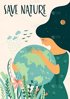 自然,地球日,模板,女人,地形,白昼,球体,绿色,设计,援救