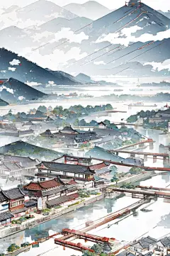 国风江南小镇唯美图片-众图网