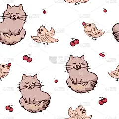 可爱的,鸟类,红色,猫,背景,纺织品,壁纸,自然美,尾巴,绘制