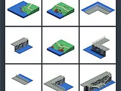 100+个2.5d游戏卡通城市插画等距3D立体地图元素PNG免抠素材模板设计