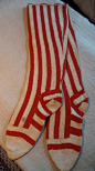 Wonderful 19th century ladies handmade striped socks.