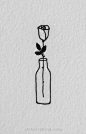 easy rose vase drawing