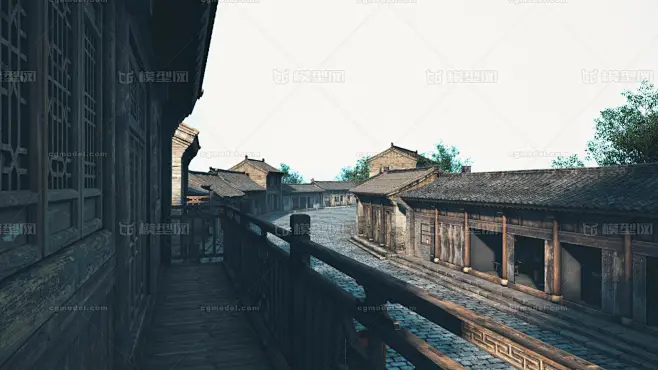 古街道 古建筑模型-古代场景模型库-3ds Max(.max)模型下载-cg模型网-花瓣网