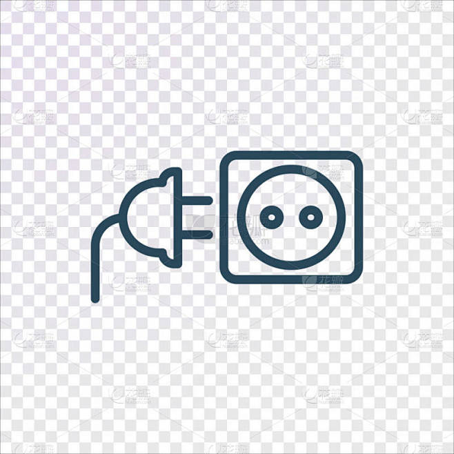 插头和插座图标，矢量图