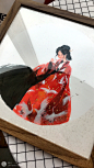 写意 古风 插画 水墨 意境 手绘