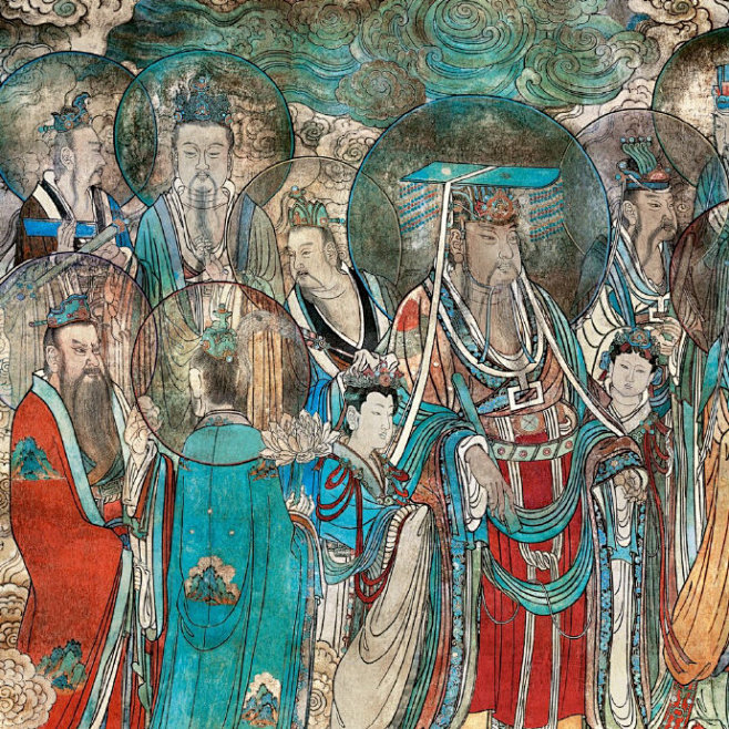 永乐宫壁画朝元图线条灵动布局生动气势恢宏