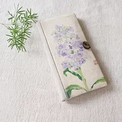 长款两折布艺帆布钱包插画非手绘超薄文艺软面森系男女通用钱包-淘宝网
