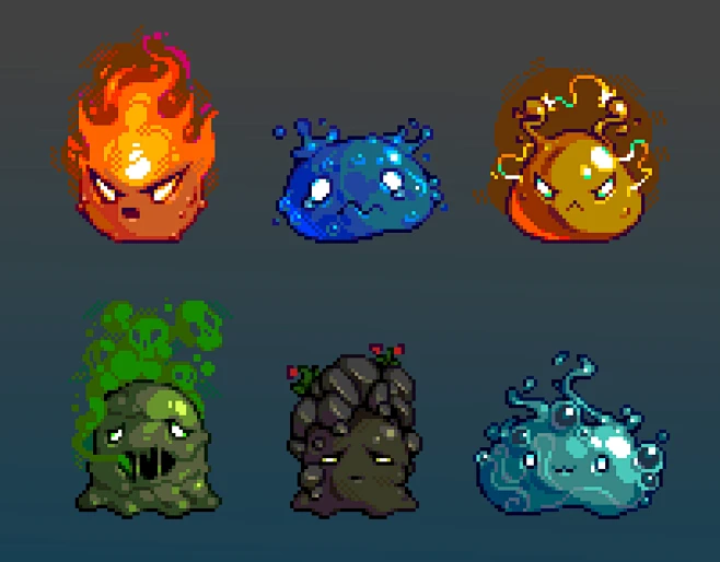 Elemental Slimes-花瓣网