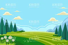 矢量春天背景  - 源文件下载【酷图网】矢量春天背景,春天风景壁纸,春天壁纸,绿色背景,大自然,清新,景色,自然季节,春季,四季,插图,卡通,风景地形,