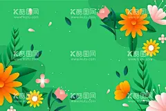 花朵手绘植物壁纸  - 源文件下载【酷图网】花朵植物背景,壁纸,花卉,植物,卡通,大自然,清新花朵背景,春天手绘壁纸