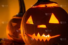 万圣节南瓜灯暗灯怒脸落